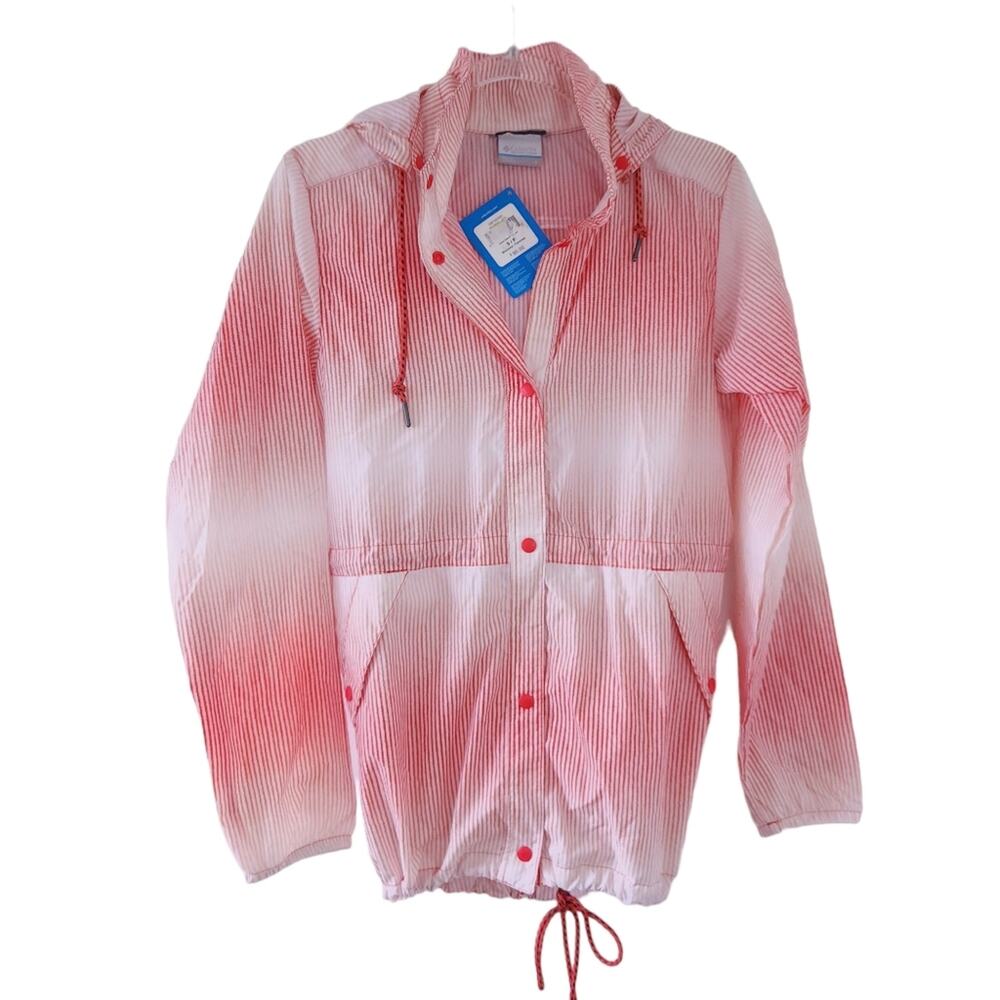 New Columbia Gable Island Lightweight Windbreaker Small Women Removable Hood
